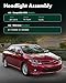 SCITOO Headlights For Toyota Corolla 2011-2013 Headlamps Black Housing Clear Reflector Clear Lens Driver and Passenger Side