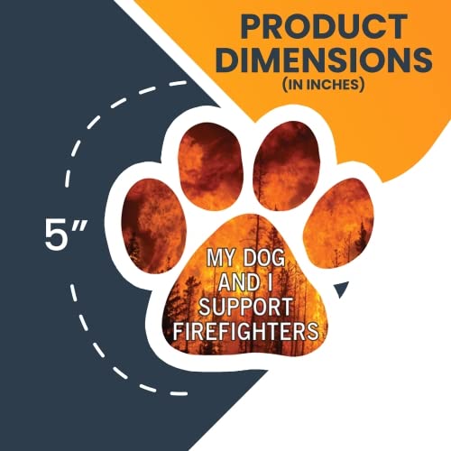 Image of My Dog and I Support Firefighters Car Magnet 5 Inch, Dog Lover Gift