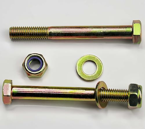 Image of M10 x 90mm Hex Head Bolt and Nylon Lock nut Flat Washer Assortment Kit by Color Galvanization,Alloy Steel,Grade 8.8.(8pcs Pack) by Metalsuberg