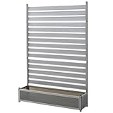 ガーデンマスター(Gardenmaster) アルミプランターフェンス幅120×奥行30×高さ180 目隠し フェンス プランターボックス 日よけ グレー KAPF-1218