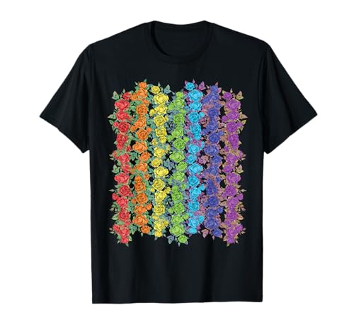Fleur arc-en-ciel LGBT Drapeau gay Mois des fiertés LGBTQ T-Shirt