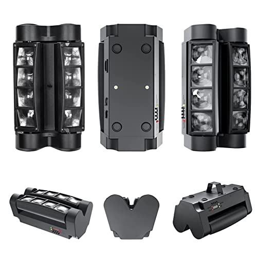 Spider Moving Head DJ Lights, Disco Party Stage Lights Indoor, Lunsy 8x10W RGBW Sound Activated DMX-512 Control Strobe Beam Lighting for Christmas Party Pub Festival Wedding Event Show, 2 Packs