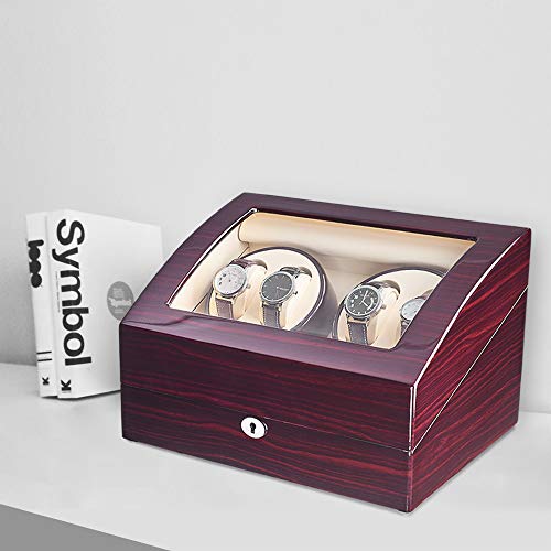 Maselex Automatic Watch Winder with Quiet Mabuchi Motor ,4+6 Watches Storage Box Case for Rolex, Fit Lady and Man Automatic Watch - 21 Rotation Modes