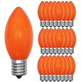25 Pack C9 LED Orange Outdoor Light Bulbs,C9/E17...