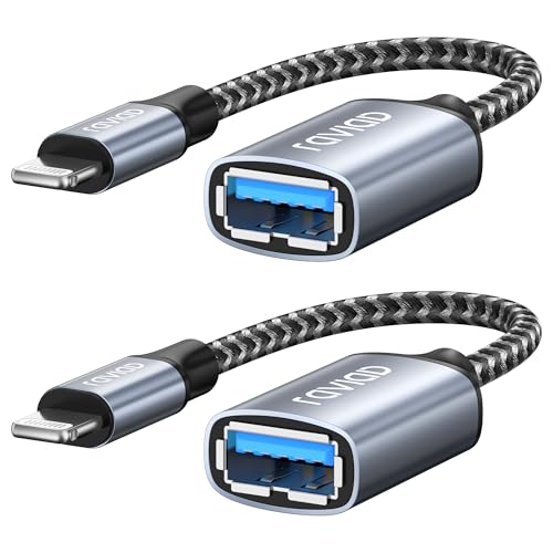 RAVIAD Lightning auf USB Adapter 2 St&uuml;ck [MFi-Zertifiziert] iPhone USB OTG Adapter f&uuml;r iPhone 14 13 Pro/Max, iPad, iOS OTG Kabeladapter Unterst&uuml;tzt Maus, Tastatur, U-Stick, Kartenleser, Kamera