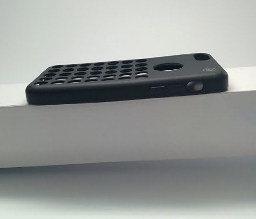 Cable And Case 5C Cases Circle Dot Holes Soft Skin Case for iPhone 5C - Retail Packaging - Black