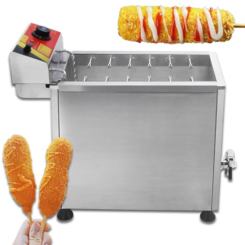 Eastnmythet Máquina para Hacer Perros de maíz, freidora de palitos para Perritos Calientes, freidora eléctrica, máquina para Hacer palitos de Perritos Calientes de Queso Comercial para Cocina