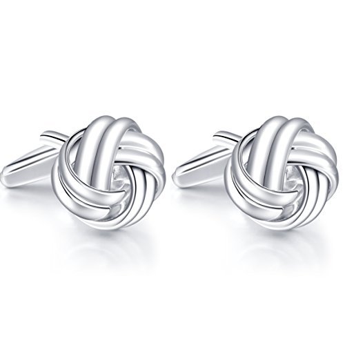 Manschettenknöpfe Herren Silber Knoten - Personalisiert Geschenk Cufflinks
