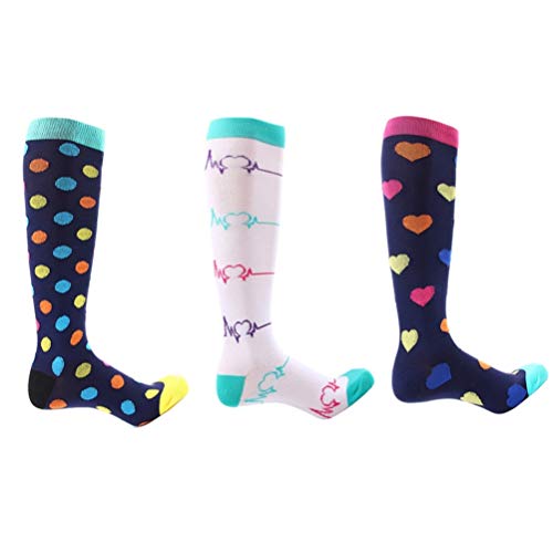 3 pares de meias de compressão unissex BESPORTBLE, meias de compressão para suporte de mangueira de