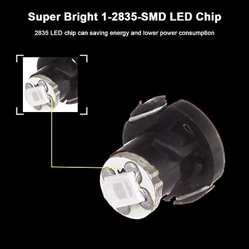 Cciyu 6 Pack T4/T4.2 Neo Wedge Led Bulb A/C Lights (Blue) #TOP3