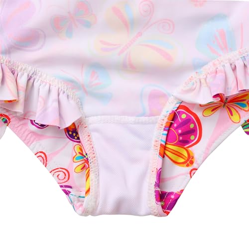 Image of XFGIRLS Baby /Toddler Girls Swimsuit Long Sleeve One-Piece Bathing Suit Rash Guard for Kids UPF 50+ Swimwear