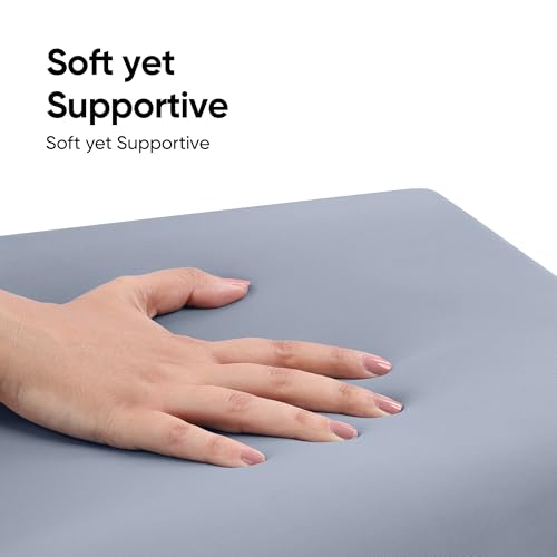 Image of Frido Cloud Seat Cushion with High-Density Memory Foam | Tailbone & Thighs Support Pillow | Washable Stretch Cover | Anti-Slip Base | Portable Handle | Ideal for Office, Car & Home Chairs, Pebble Grey