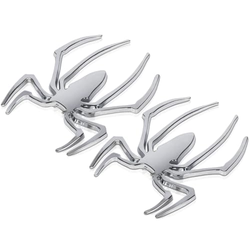 3D Spider Chrome Emblems Badges Sticker - High Gloss Silvery Car Accessories for Can-Am Spyder RT/ST/RS - Automotive Decals Spider Logo Emblems & Stickers (2pcs)
