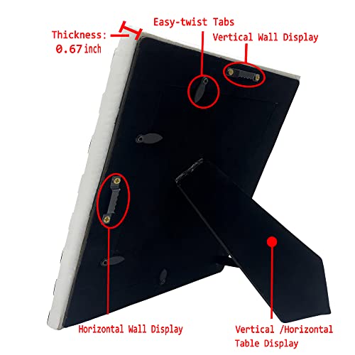 Fjxmframe 5X7 Black And White Picture Frame Hand-Crafted Resin Checkered Picture Frame For Tabletop & Wall Display, Unique Classic Photo Frames 5X7 #TOP2