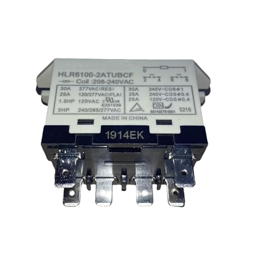 Relé de 6 pines HLR6100-2ATNBCF de 120VCA y 30A para sustitución de modelos TUBCF