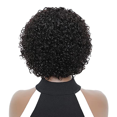 Short Human Hair Wigs For Black Women 150% Density Short Wigs For Middle Aged Women Machine Made Short Curly Wigs Human Hair Natural Color #TOP3