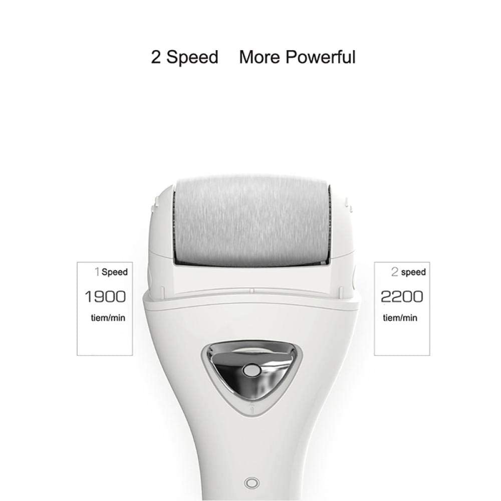 Lima eléctrica para pies, removedor de Callos eléctrico USB, pedicura eléctrica con luz Led y 3 Rodillos para durezas y Callos