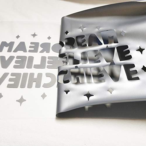 Image of Guangyintong Silver Heat Transfer Vinyl HTV Rolls, 12 inch x 8ft Iron on Vinyl for T-Shirts, Glossy Surface, Easy to Cut & Weed for Heat Vinyl Design
