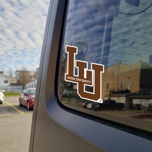 Image of Lehigh University Mountain Hawks Block LU Brown Weatherproof Vinyl Sticker Car Decal from Nudge Printing