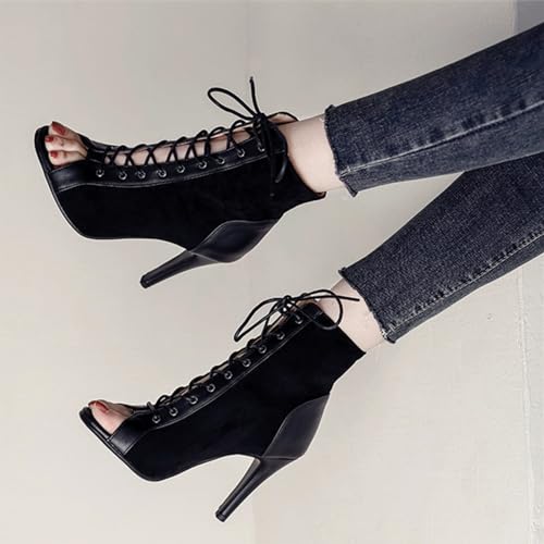 Image of UTIKLIOU Women's Mesh Sandals Peep Toe High Top Sandals Lace Up Summer Boots Buckle Strap Party Sexy Pump Shoes Open toe