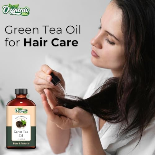 Image of Organic Zing Green Tea (Camellia sinensis) Oil | Pure & Natural Carrier Oil for Skincare, Hair Care & Massage - 118ml /3.99fl oz