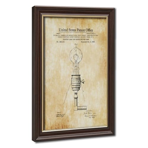 Toile vintage Thomas Edison cadeau original pour ingénieur et fan de science
