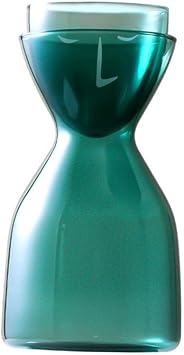 Glass Water Bottle, Shape of Sleep Face Hourglass Bottle Design, Suitable for Tea Milk Juice Flower Tea or Beverage Green