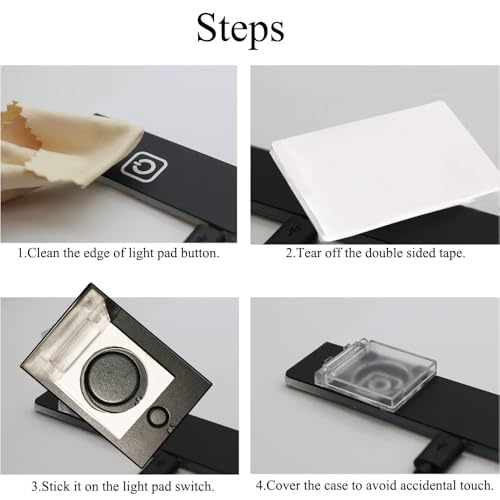 2 x Licht-Pad-Schalterabdeckung, 1,6 cm Licht-Pad-Schalter-Abdeckung, Diamant-Malerei-Zubehör, kindersichere Druckknopf-Schalter-Abdeckung, Power-Tasten-Abdeckung für Tracing-Lichtplatine