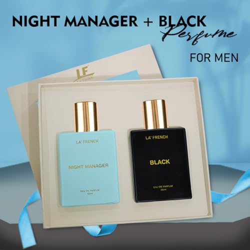 Image of La French Night Manager & Black Perfume Gift Set Combo (2 x 50ml) | Premium Unisex Perfume | Long-Lasting, Intense & Sophisticated Scents | Perfect for Special Occasions
