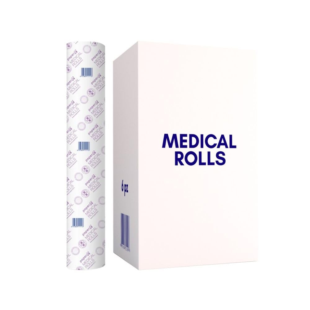 6 Rotolo Carta Lettino Massaggio (Altezza 60cm, Varie Metrature) Lenzuolino Medico per Lettino Dispositivo Medico Certificato, Copri Lettino da Massaggio, Estetista (6 Rotoli da 50 metri)
