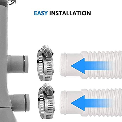 2 peças de reposição da mangueira de conexão da bomba de filtro de piscina com 4 peças de reposição