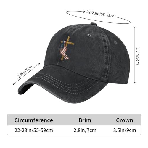 Gorra baseball con bandera USA y cruz para hombre y mujer miniatura 2