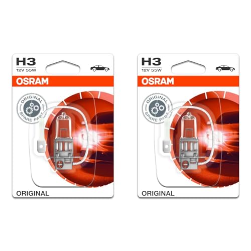 Single OSRAM Original 12V H3 Lampada alogena per proiettori 64151-01B - in Blister singolo (Confezione da 2)