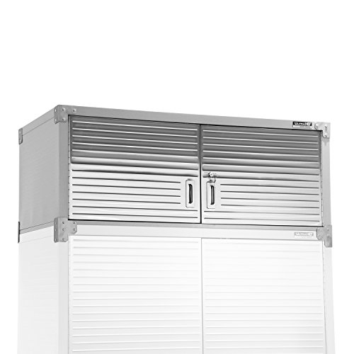 Seville Classics UltraHD Heavy Duty Mega Solid Steel Metal 2-Door Lockable Stacker Wall Storage Cabinet Organizer for Garage Warehouse Office Classroom Granite 48 W X 24 D X 18.5 H