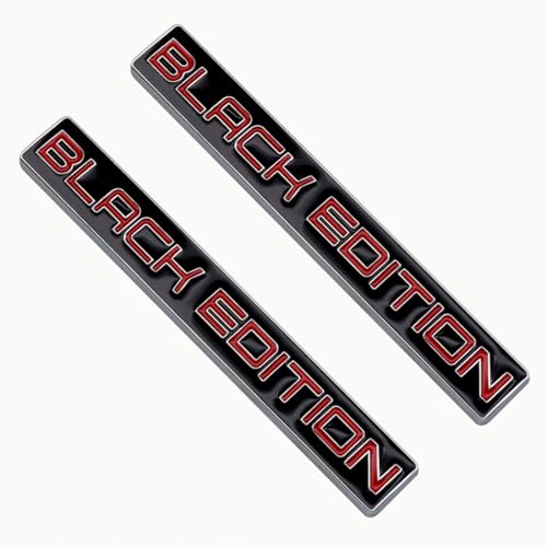 Image of 2pcs Black Edition Metal Emblem 3D Badge Replacement for Car Truck Side Door Bike Stickers Nameplate (Silver Black Red)