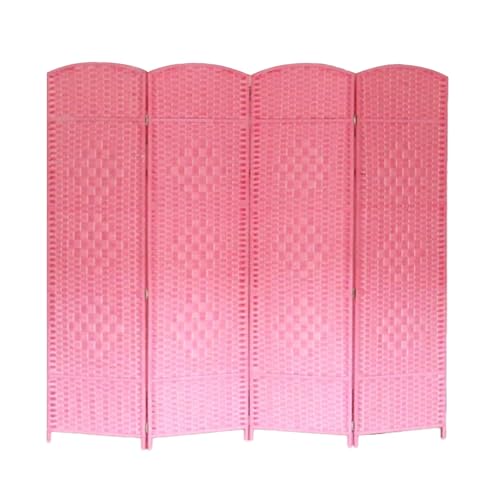 ルームディバイダー プライバシースクリーン 折りたたみ式ルームディバイダー 壁 手作りウィッカー編み オフィス、自宅、寮のパーティション用(Color-1,120X40CM-6 piece)