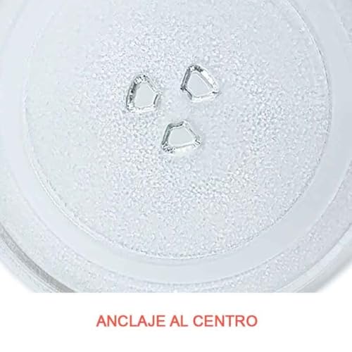 Mikrowellenplatte Durchmesser Ø 245 mm Universal | Anker mit 3 Punkten | Kompatibel mit mehreren Modellen, Universal, Recamania.