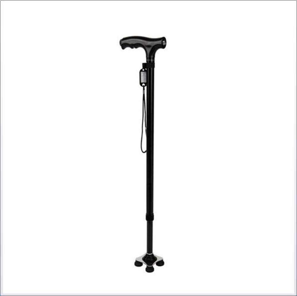 Wózek inwalidzki, laski, lekkie przenośne laski ręczne latarka LED ultra stabilna medyczna równoważenie pomoc w mobilności, laska dla mężczyzn kobiet wygodne uchwyty, czarna