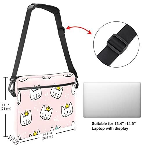 Sac ordinateur portable 13-14.5" Chat Princesse Rose : protégez votre PC des rayures - 5