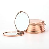 Dynippy Compact Mirror Bulk Round Makeup Metal Pocket Mirror for Purses Portable Hand Mirror Double-