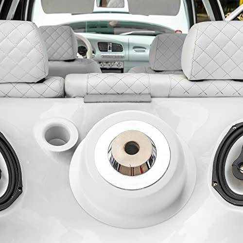 Image of Amylove 4 Pcs 6.5-inch Speaker Pods, Universal Angled Speaker Boxes, Surface Mount with 2 Rubber Strip, White Enclosures Compatible with Marine, Utvs, Boats, Rvs, Cars, Golf Carts