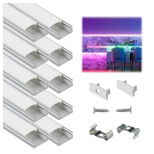 Muzata 10Pack 3.3FT Silver LED Strip Channel with Milky Diffuser U1SW WW