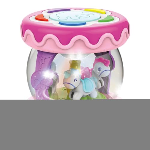 Genérico Carrusel Musical Y Tambor De - para Bebé Giratorio Iluminado con Música | De Actividad Sensorial para Niños Pequeños A Partir De 12 Meses.