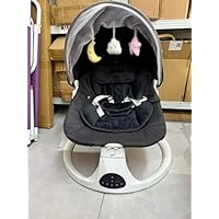 Fdlscpem Electric Baby Bouncer Chair Bluetooth Remote Control,Electric Baby Swing with Small Table,Black