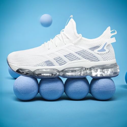 Image of Luogoks Men's Air Cushion Running Shoes Breathable Tennis Basketball Sneakers Non Slip Workout Casual Sport Shoes Gym Training Comfortable Fashion Shoes