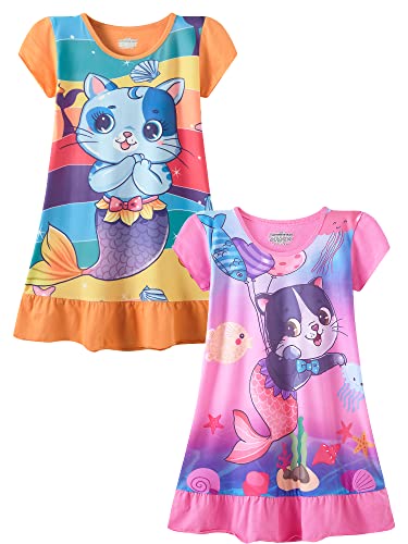 AmberEft-Girls-Nightgowns-Sleepwear-Soft-Cotton-Nightgown-Night-Dress-for-Kids-Sleep-Dress-Nightie-2-9-Years