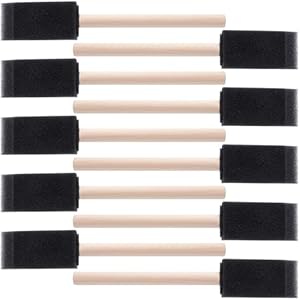 ANCIRS 10 Stück Schaumstoffpinsel mit Holzgriff