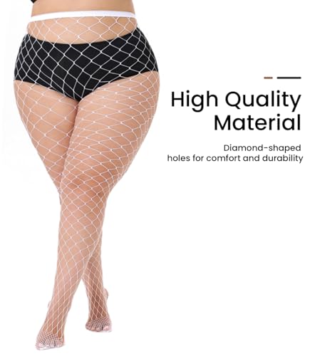 Image of Plus Size Fishnet tights stockings Big Mesh Leggings Pantyhose for women