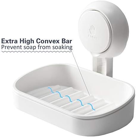 TAILI Soap Dish DIY Powerful Vacuum Suction Cup Sponge Holder for Shower Bathroom & Kitchen Accessories Drill-Free Removable