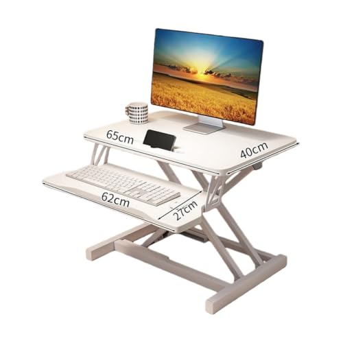 PAACCI�X�^���f�B���O�f�X�N ��� �V�T�C�Y60×40x50cm/60×35x40cm ���f�X�N ����11~51cm ���� �É� ���ʗ��ʗ��p�f�X�N �f�X�N���C�U�[ �p�\�R���f�X�N ����߂����� �ݑ�Ζ� (�z���C�g,�o?��?65*40*50cm)